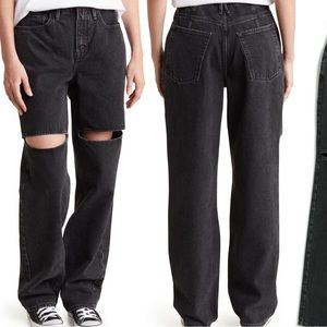 Good American Good Boy Ripped Straight Leg Jean